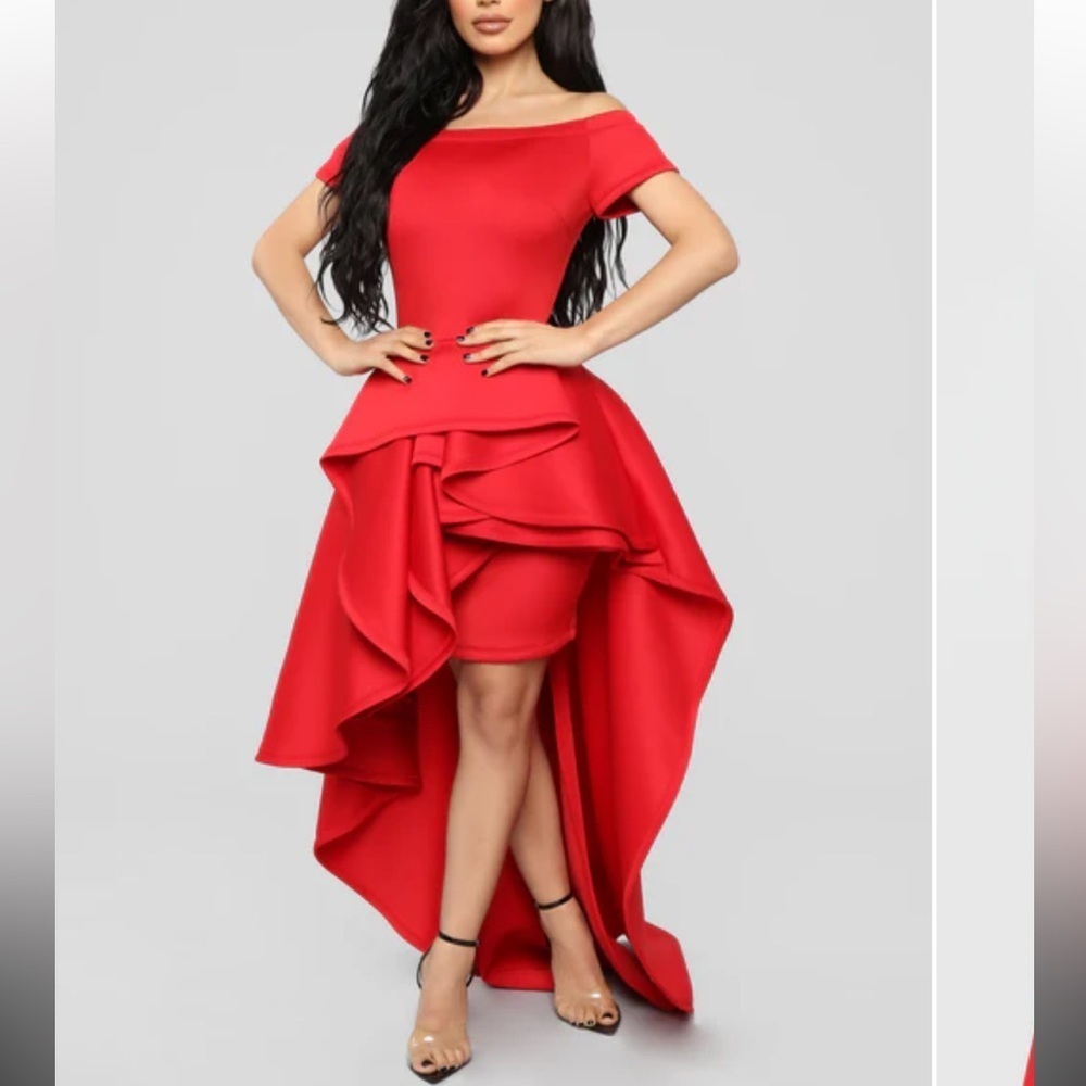 Fashion Nova Red High Low Dress